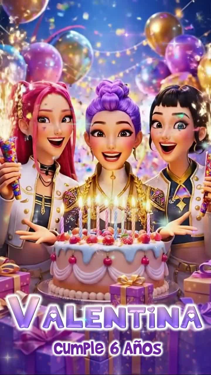 Guerreras Kpop Huntrix Con Torta 50 — Videoinvita