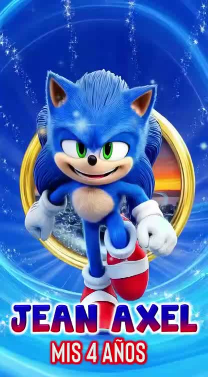 Sonic Animado Azul 50 — Videoinvita