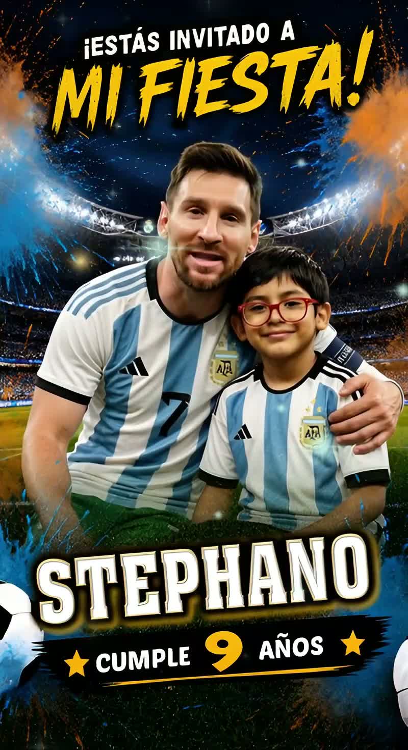 Messi Argentina con Foto Animada
