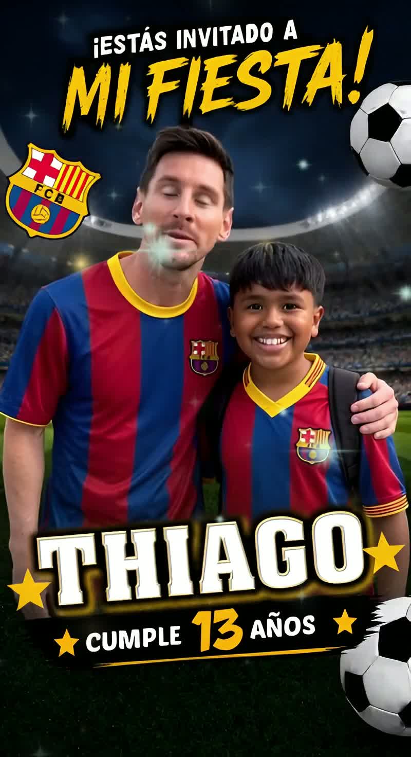 Messi Barcelona con Foto Animada