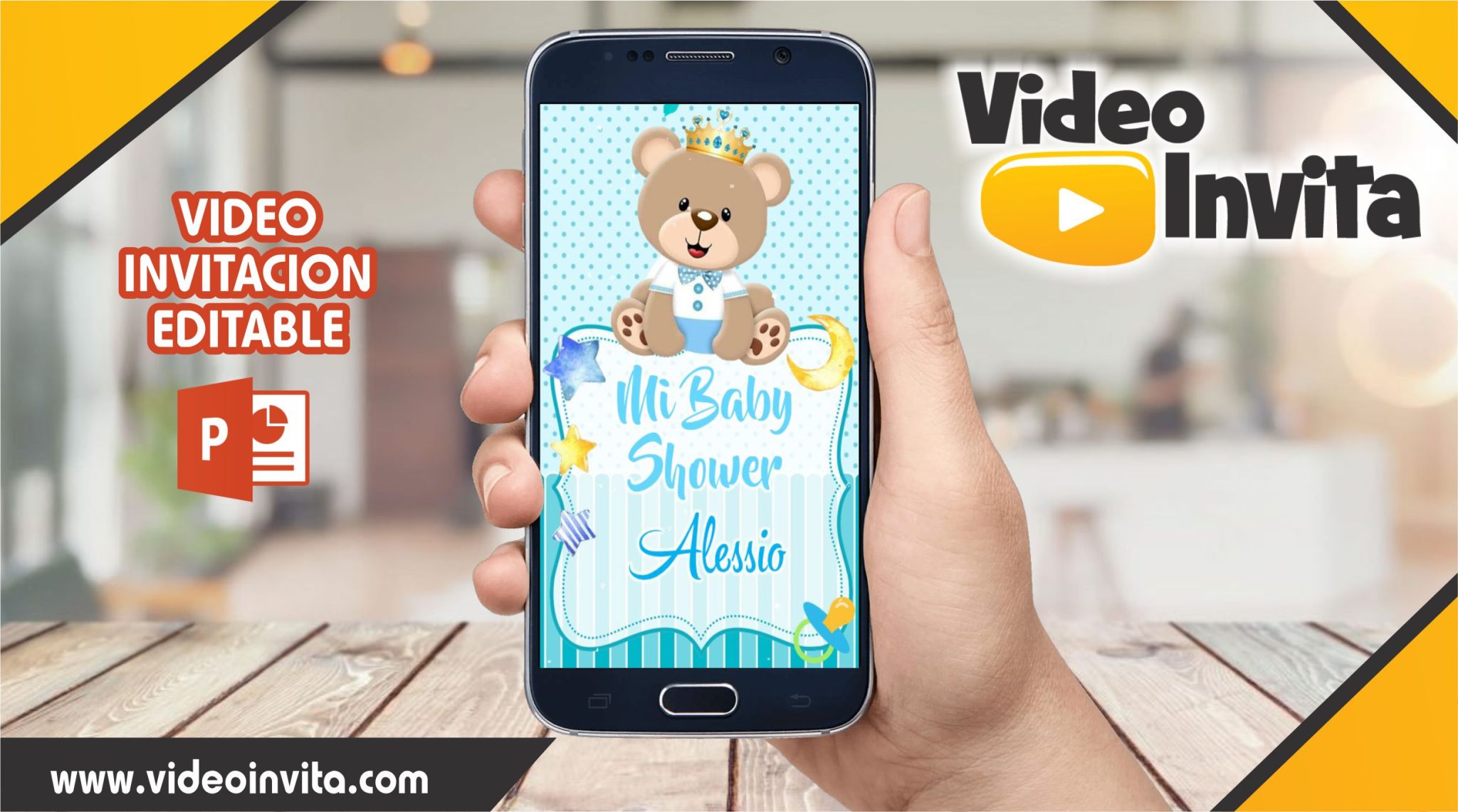 Video Invitaci N De Baby Shower Osito Plantilla Editable Video Invita