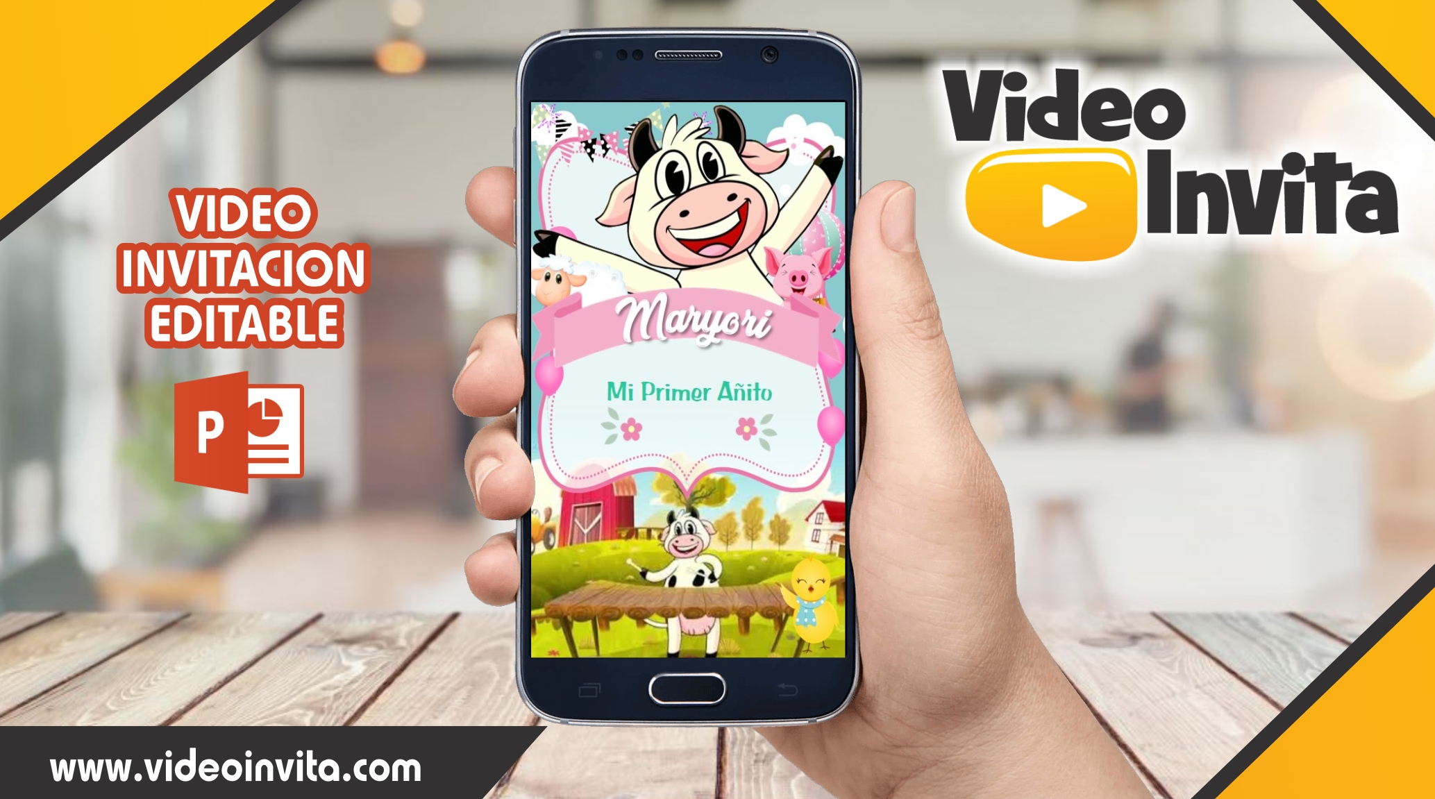 Video Invitación de La Vaca Lola 2 Editable – Video Invita