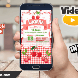 Video Invitación de Cereza Editable