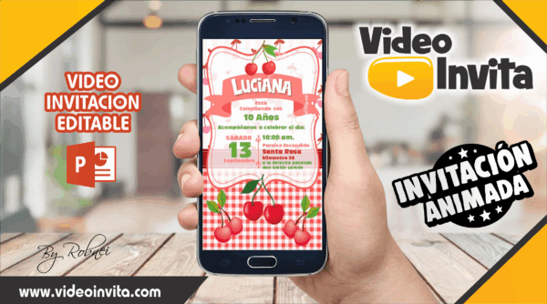 Video Invitación de Cereza Editable