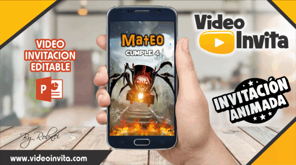 Video Invitación de Choo Choo Charles Editable