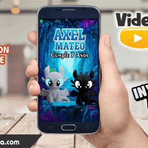 Video Invitación de Como Entrenar a tu Dragon Chimuelo Editable