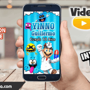 Video Invitación de Doctor Mario y sus Virus Editable