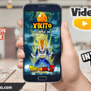 Video Invitación de Dragon Ball Z Vegeta Adulto Editable