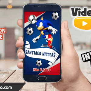 Video Invitación de Futbol Sonic Editable