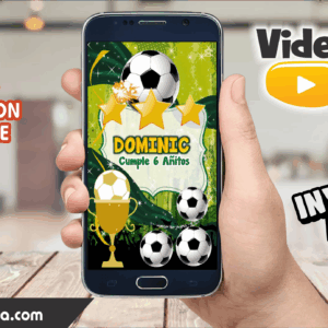 Video Invitación de Futbol Verde 2 Editable