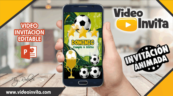 Video Invitación de Futbol Verde 2 Editable