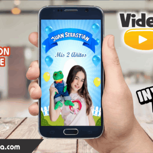 Video Invitación de Lara Campos Rana Rene Niño Editable