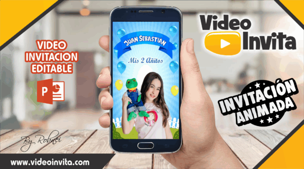 Video Invitación de Lara Campos Rana Rene Niño Editable