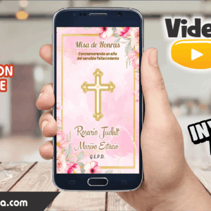 Video Invitación de Misa Adulto Mujer Editable