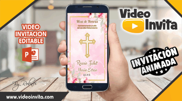 Video Invitación de Misa Adulto Mujer Editable