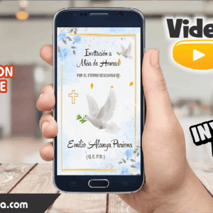 Video Invitación de Misa Adulto Varon Editable