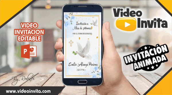 Video Invitación de Misa Adulto Varon Editable