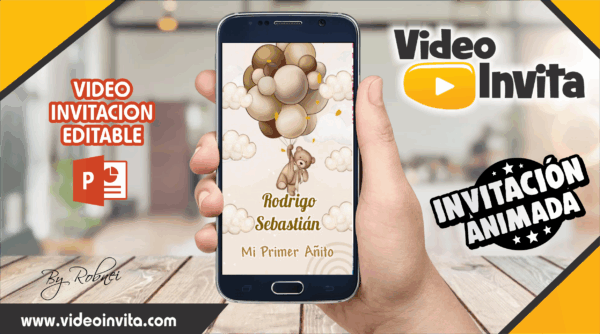 Video Invitación de Osito 2 Editable