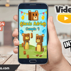 Video Invitación de Super Bear Adventure Editable