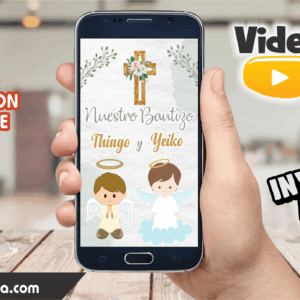 Video Invitación de Bautizo de Niños Editable