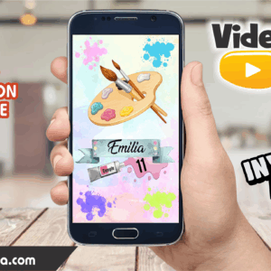 Video Invitación de Dibujo y Pintura Editable