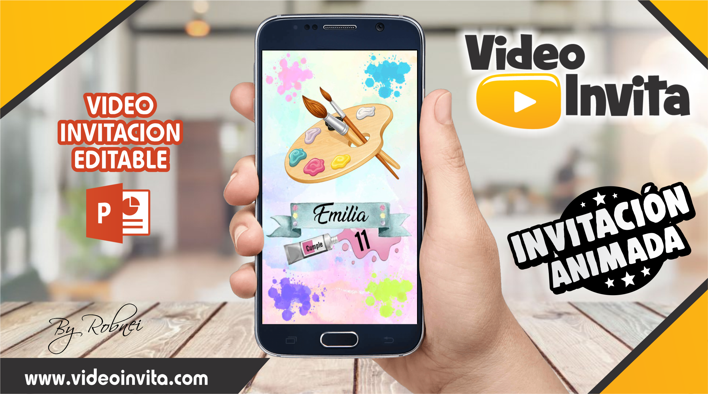 Video Invitación de Dibujo y Pintura Editable