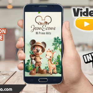 Video Invitación de Safari Mickey 02 Editable