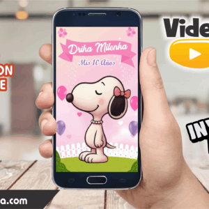 Video Invitación de Snoopy Niña 2 Editable