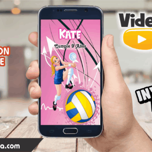 Video Invitación de Voley Girl Editable