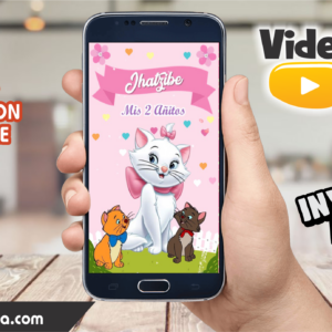 Video Invitación de Gatita Marie 2 Editable