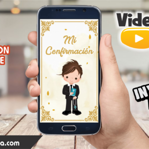 Video Invitación de Mi Confirmación Niño Editable
