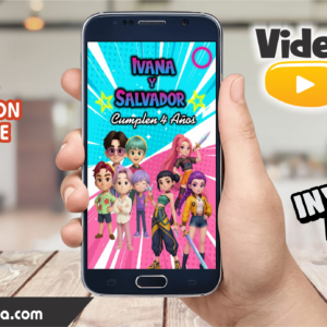 Video Invitación de Saja Boys y Las Guerreras K-Pop Editable