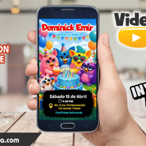 Video Invitación de Furby Animado Editable
