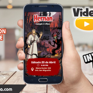 Video Invitación de Samurai Jack Animado Editable