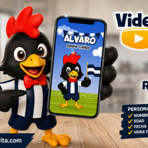 Video Invitación de Alianza Lima Pollito Negro Animada con ia Editable