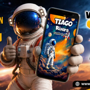 Video Invitación de Astronauta Animado con ia Editable