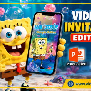 Video Invitación de Bob Esponja Animado con ia Editable