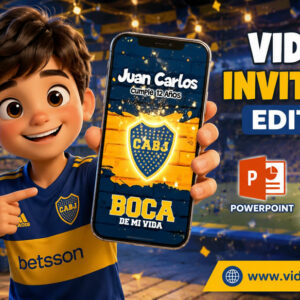 Video Invitación de Boca Junior Animado con ia Editable