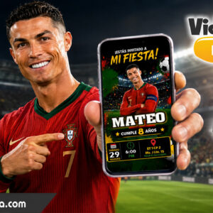 Video Invitación de Cristiano Ronaldo CR7 Mundial Portugal con ia Editable