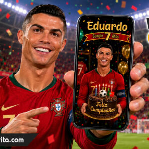 Video Invitación de Cristiano Ronaldo CR7 Portugal con ia Editable