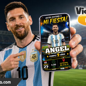 Video Invitación de Messi Mundial Argentina con ia Editable