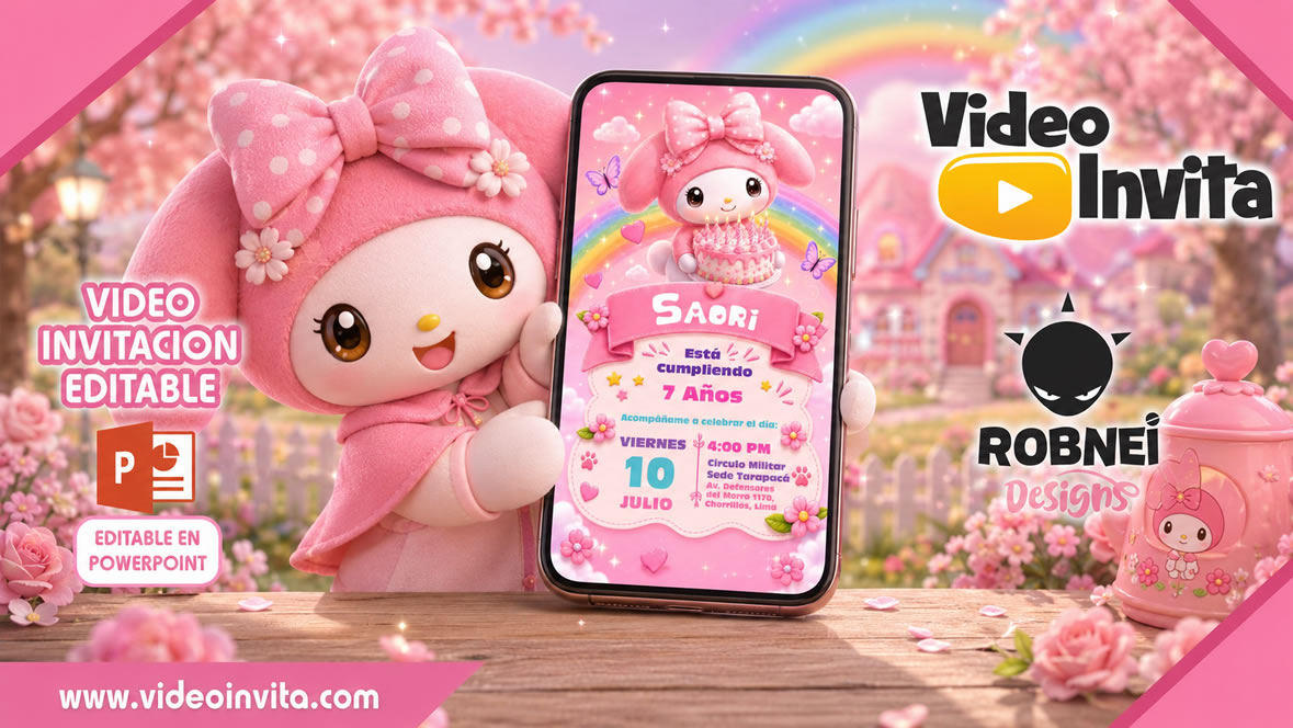 Video Invitación de My Melody con ia Editable