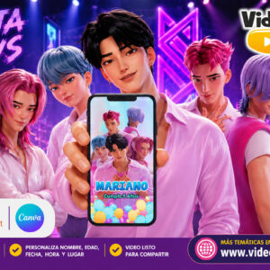Video Invitación de los Saja Boys Animado con ia Editable